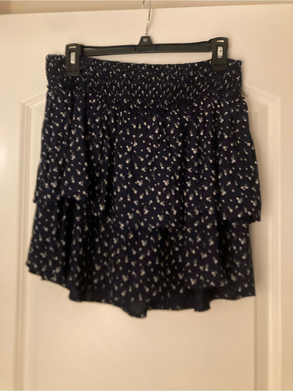 Hollister Navy Floral Smocked Waist Women’s Skirt